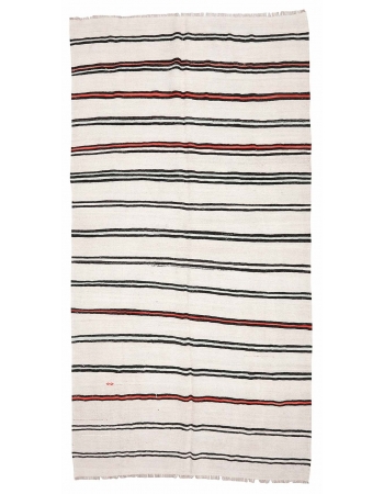 Striped Vintage Hemp Kilim Rug - 6`5" x 12`0"