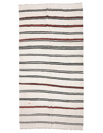 Striped Vintage Hemp Kilim Rug - 6`5