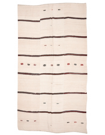 Striped Vintage Hemp Kilim Rug - 7`1" x 13`5"