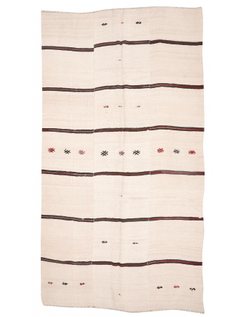 Striped Vintage Hemp Kilim Rug - 7`1