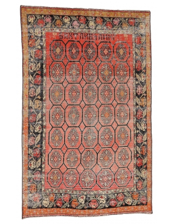 Vintage Decorative Samarkand Rug - 6`11" x 11`2"