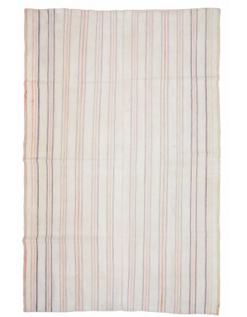 Vintage Striped Cotton Kilim Rug - 7`1" x 10`0"