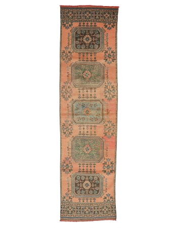 Vintage Turkish Oushak Runner Rug - 3`1