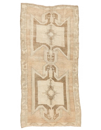 Vintage Washed Out Turkish Kars Rug - 6`3" x 13`11"