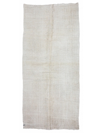 Vintage White Hemp Kilim Rug - 5`1