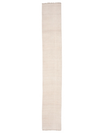 Vintage White Hemp Kilim Runner - 2`0