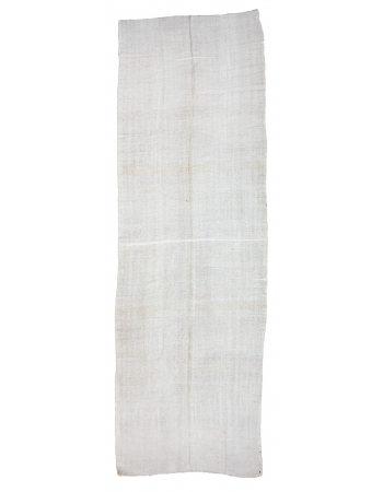 White Vintage Hemp Kilim Rug - 4`8" x 14`9"