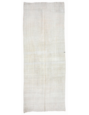 White Vintage Hemp Kilim Rug - 5`3" x 13`7"