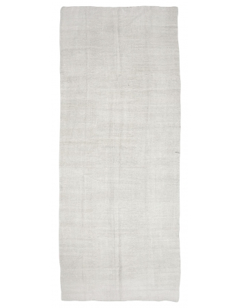 White Vintage Hemp Kilim Rug - 5`4" x 13`3"