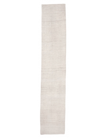 White Vintage Hemp Kilim Runner - 2`3" x 11`10"