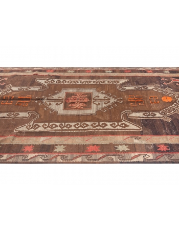 Vintage Turkish Kars Kilim Rug - 7`1
