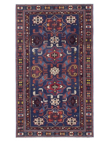 Antique Caucasian Wool Rug - 3`8" x 6`4"