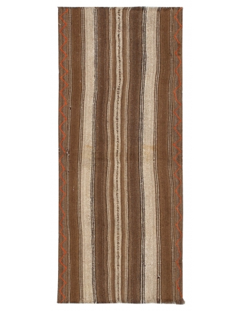 Brown Small Vintage Kilim Rug - 2`8" x 6`7"