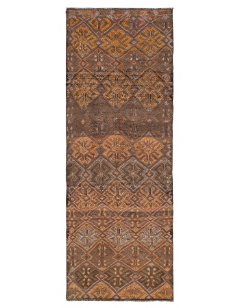 Embroidered Vintage Kilim Rug - 4`2" x 11`6"