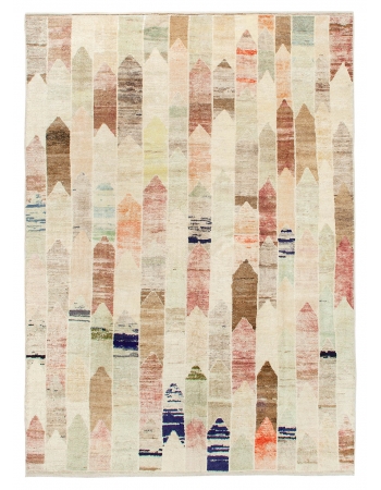 Faded Large Piled Turkish Wool Rug - 8`4" x 11`10"