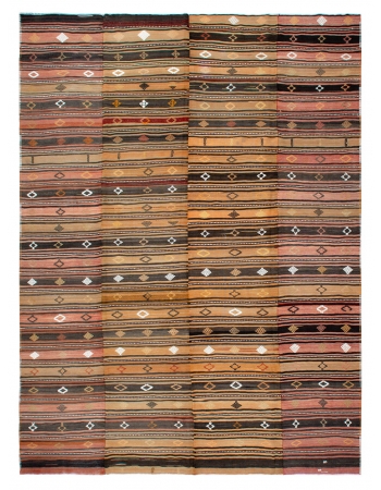 Large Vintage Turkish Kilim Rug - 10`0" x 13`3"