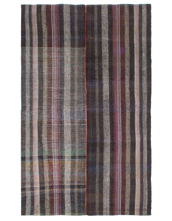 Large Vintage Turkish Modern Kilim Rug - 7`5" x 12`4"