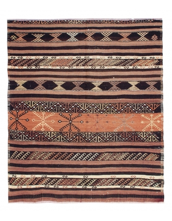 Small Vintage Decorative Kilim Rug - 3`10" x 4`7"