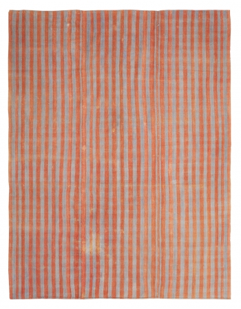 Striped Vintage Turkish Kilim Rug - 7`7" x 9`10"