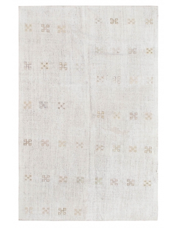 Vintage Modern Cotton Kilim Rug - 6`0" x 9`4"