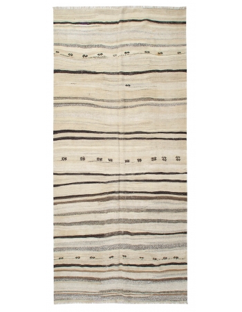 Vintage Modern Turkish Kilim Rug - 5`7" x 13`0"