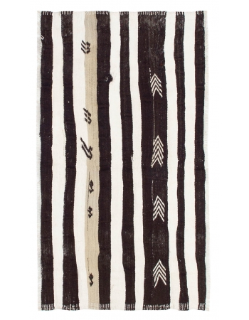 Vintage Striped Small Kilim Rug - 2`9" x 5`2"