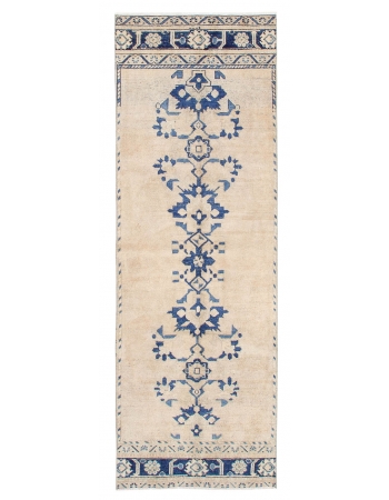 Vintage Washed Out Tabriz Runner Rug - 2`8" x 7`9"