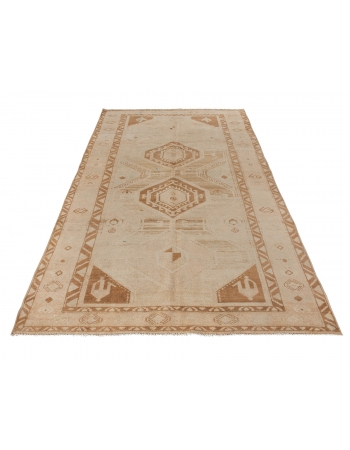 Decorative Washed Out Vintage Kars Rug - 4`11