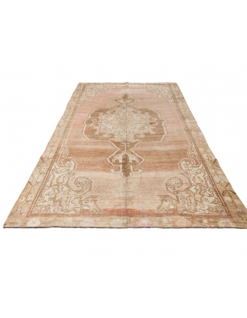 Washed Out Vintage Turkish Kars Rug - 5`10