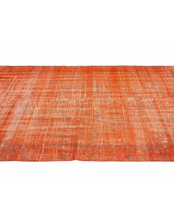 Orange Vintage Turkish Oushak Rug - 5`1