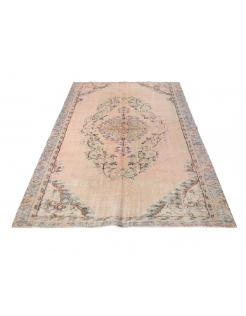 Vintage Faded Turkish Oushak Rug - 5`1