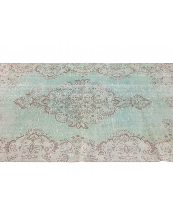 Green Vintage Turkish Oushak Rug - 4`7