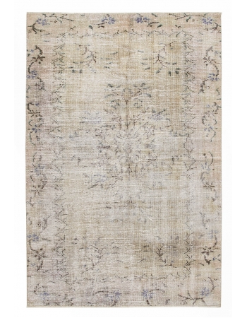 Vintage Washed Out Oushak Rug - 4`7" x 6`11"