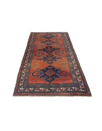 Decorative Antique Caucasian Wool Rug - 4`9