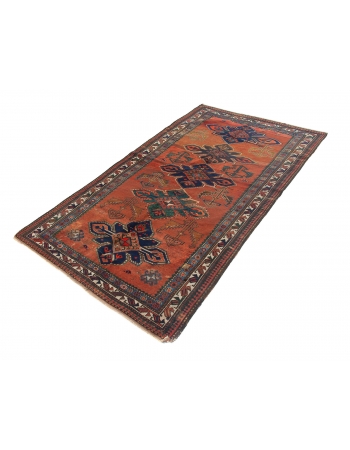 Decorative Antique Caucasian Wool Rug - 4`9