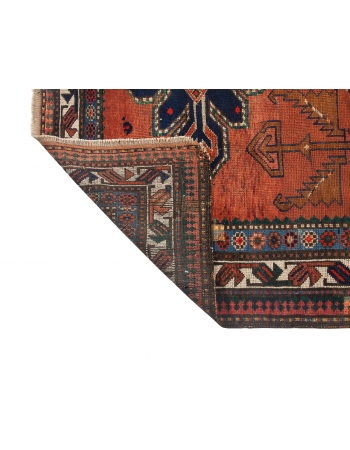 Decorative Antique Caucasian Wool Rug - 4`9