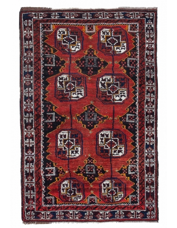 Small Vintage Afghan Wool Rug - 3`0" x 4`9"