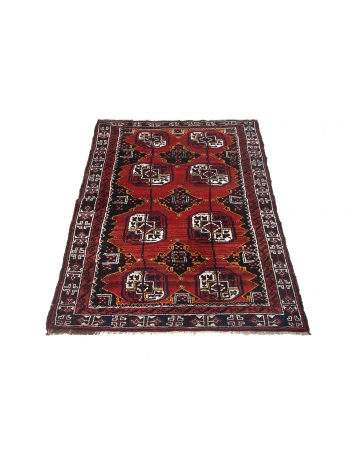 Small Vintage Afghan Wool Rug - 3`0