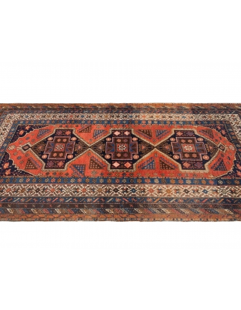 Antique Decorative Caucasian Wool Rug - 4`3