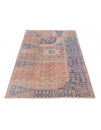 Small Vintage Decorative Oushak Rug - 3`6