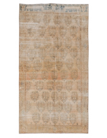 Vintage Washed Out Tabriz Wool Rug - 4`11