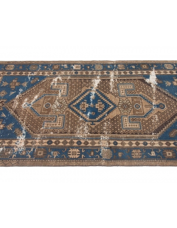 Blue & Brown Vintage Distressed Rug - 4`1