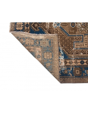 Blue & Brown Vintage Distressed Rug - 4`1