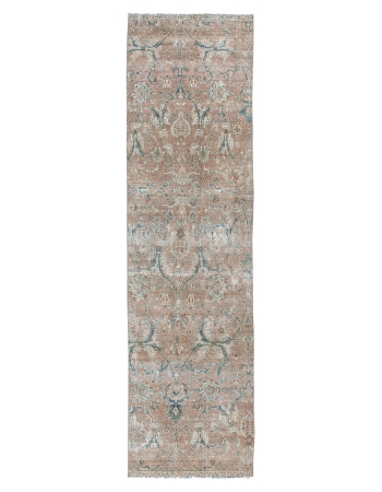 Decorative Wool Vintage Tabriz Runner Rug - 2`9