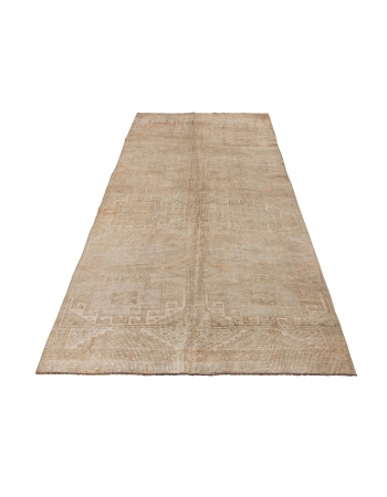 Turkish Washed Out Vintage Wool Rug - 4`2