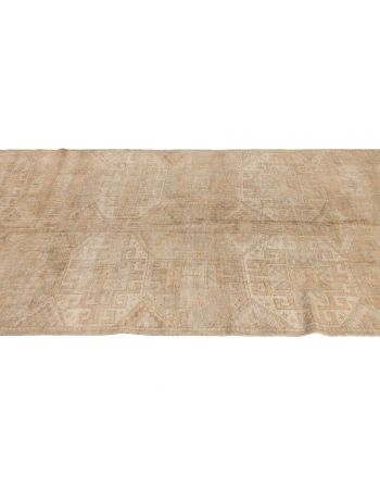 Turkish Washed Out Vintage Wool Rug - 4`2