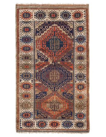 Antique Caucasian Decorative Rug - 2`11