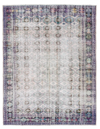 Large Distressed Turkish Oushak Rug - 8`8