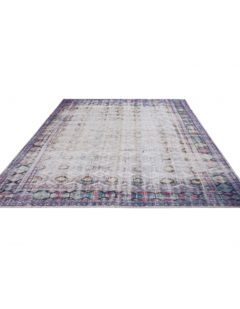 Large Distressed Turkish Oushak Rug - 8`8