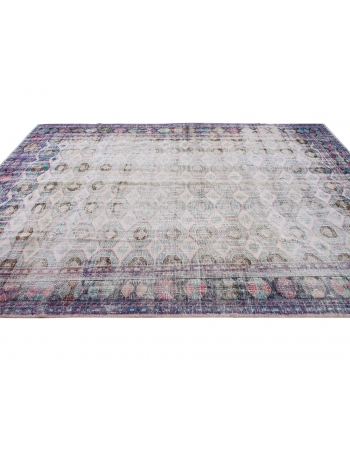 Large Distressed Turkish Oushak Rug - 8`8